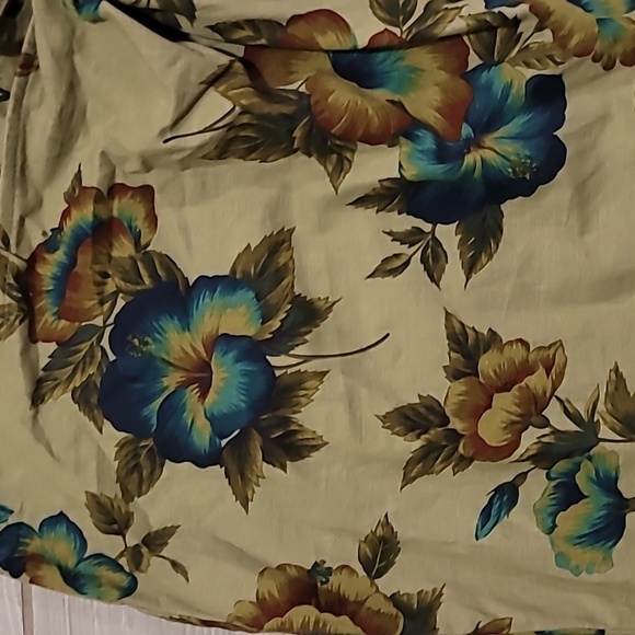 EXPRESS VINTAGE FLORAL LINEN WRAP SKIRT SIZE MEDIUM - Picture 2 of 8